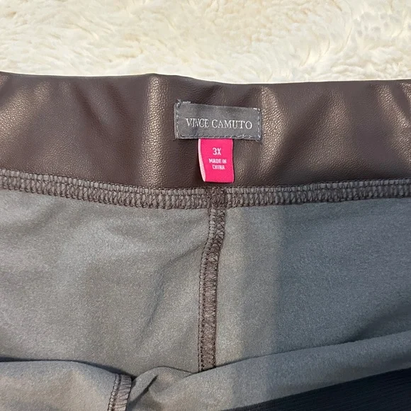 Vince Camuto Dark Brown Faux Leather Pants - Picture 3 of 6